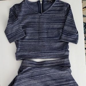 Miss Behave Girls sz 10 Skirt Set Blue&Grey